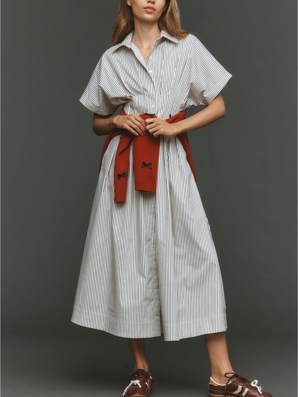 Tobie Shirt Dress by Exquise - Size Small, Black and White Stripes